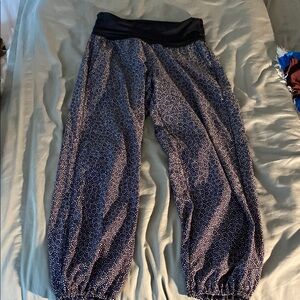 Lululemon Athletica Black and White Track Pants with Elastic Waistband